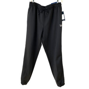 Reebok Excel OB Slim Jogger Pants Men Size L Black Piped Athletic Sweatpants NWT
